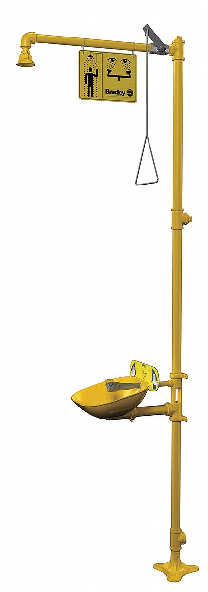 Drench Shower With Eyewash, Plastic
