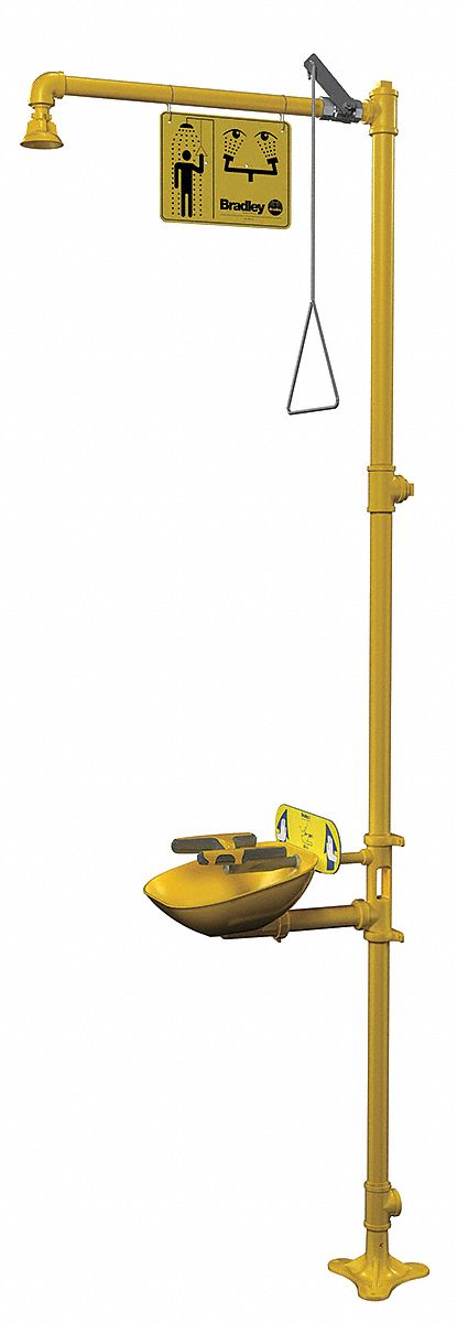 Drench Shower With Eyewash, Yellow