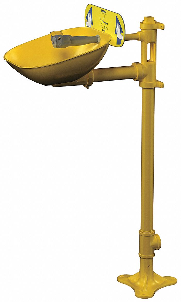 Eyewash Station, Pedestal, Plastic, 15-1/2W