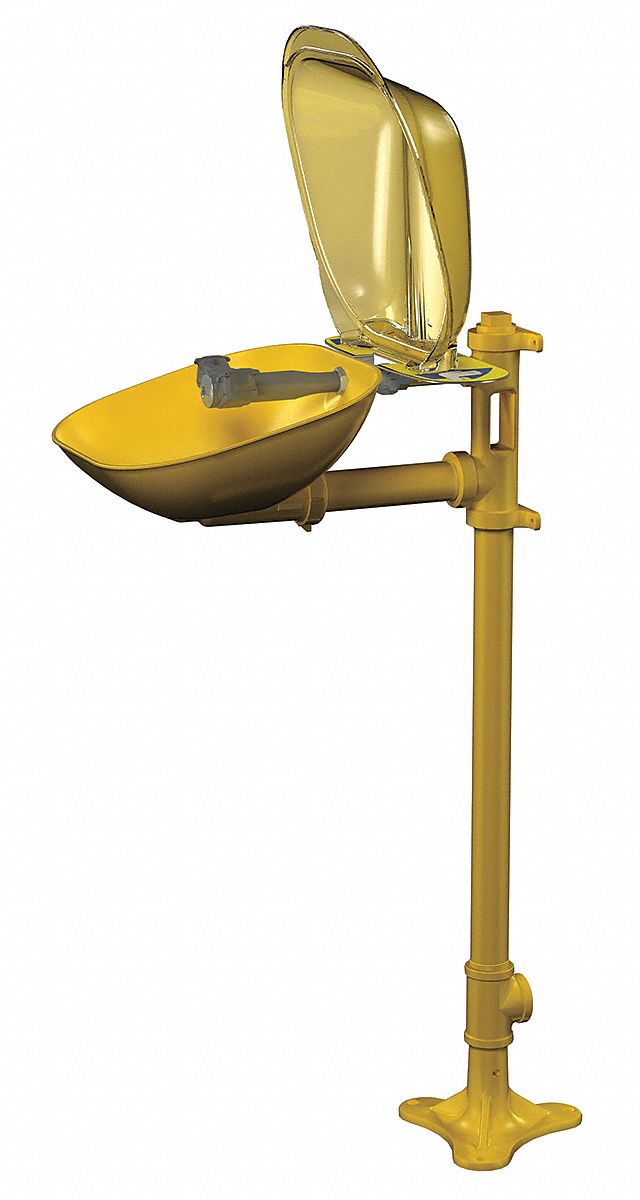 Eyewash Station w/Cover, Pedestal, 15-1/2W