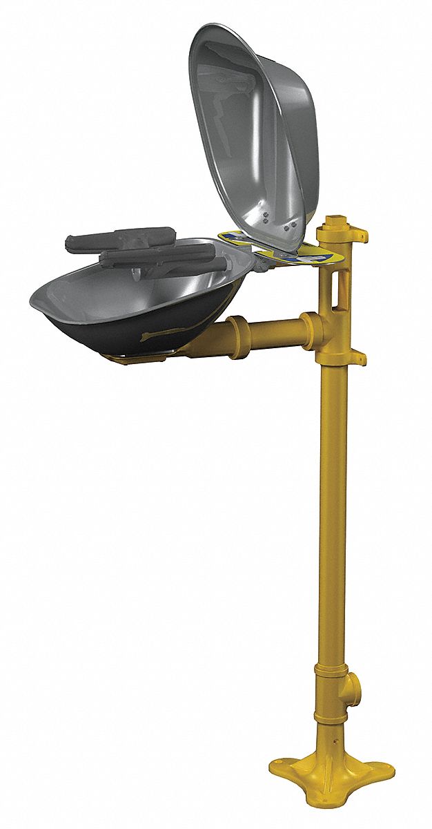 Eye/Face Wash Station, Ped, SS, 15-1/2 W