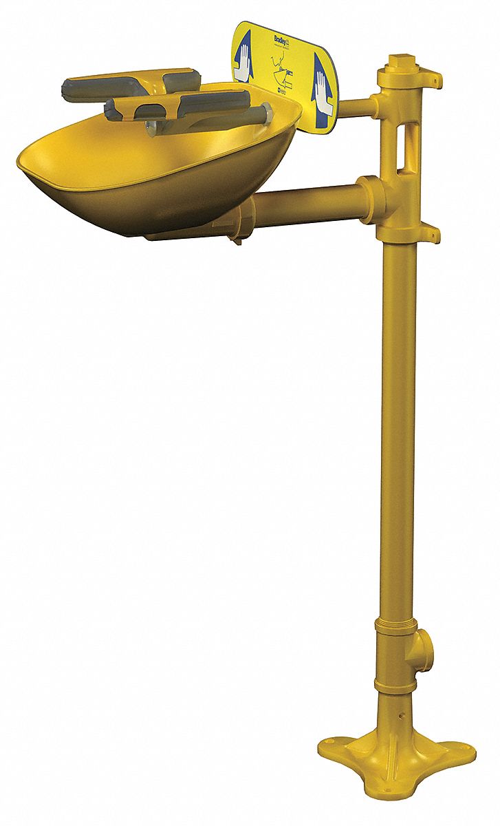 Eye/Face Wash Station, Pedestal, 15-1/2 W