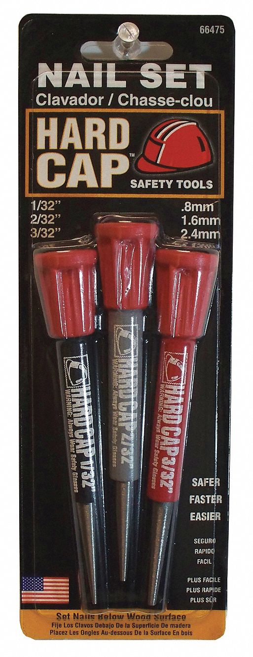 Nail Set, 3 Pc, 1/32, 2/32, 3/32 In