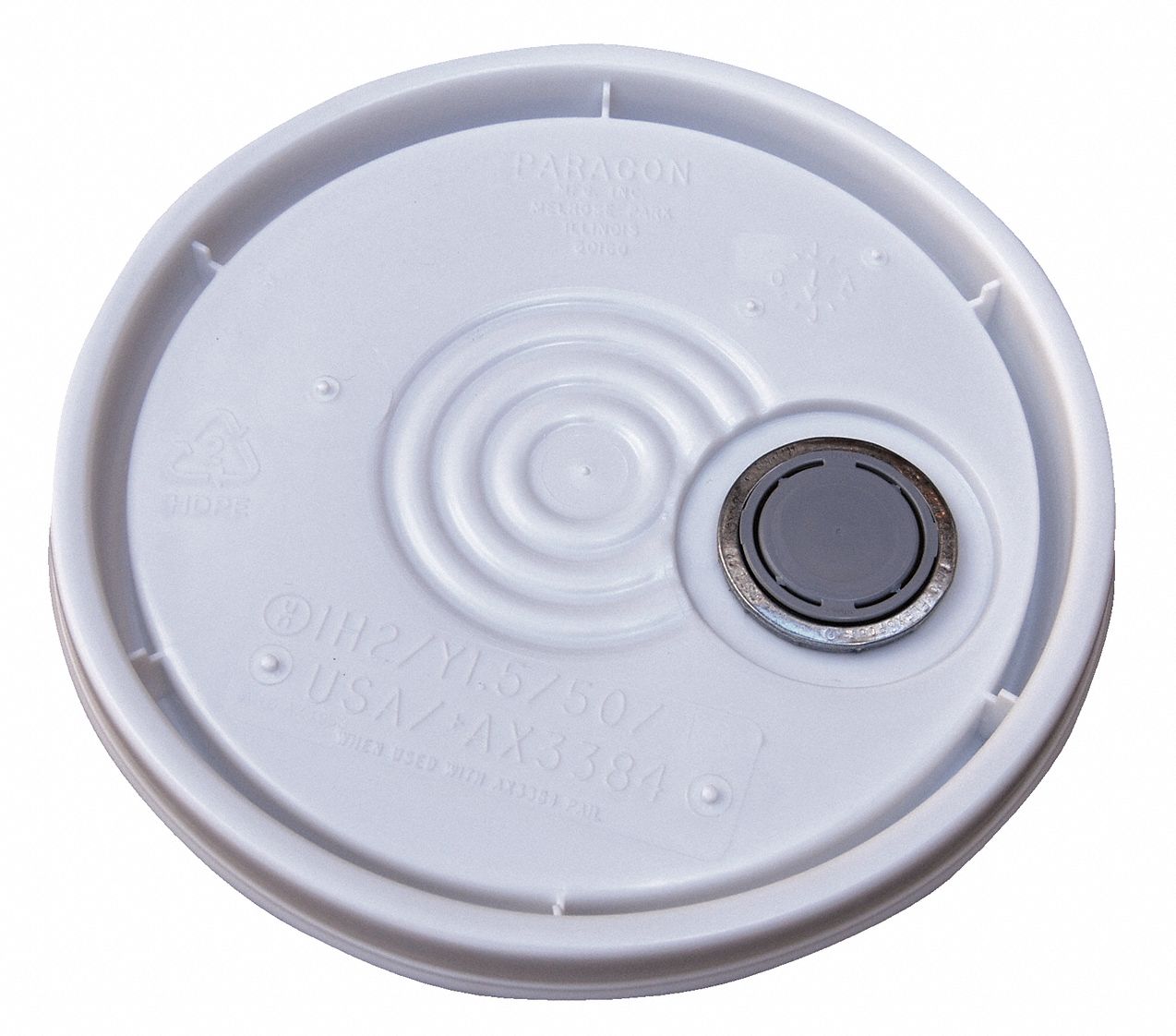 Plastic Pail Lid, White, With Spout