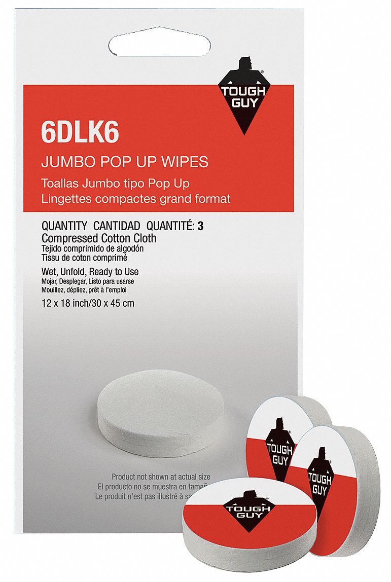 Shop Towels, All Purpose, Cotton, White, PK3