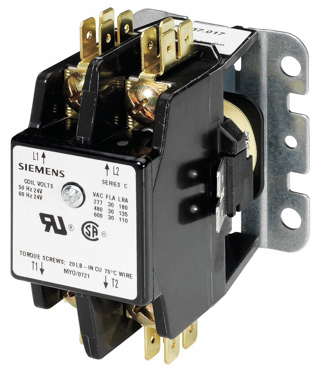 Compact Contactor, DP, 30A, 2P, 277VAC, Open
