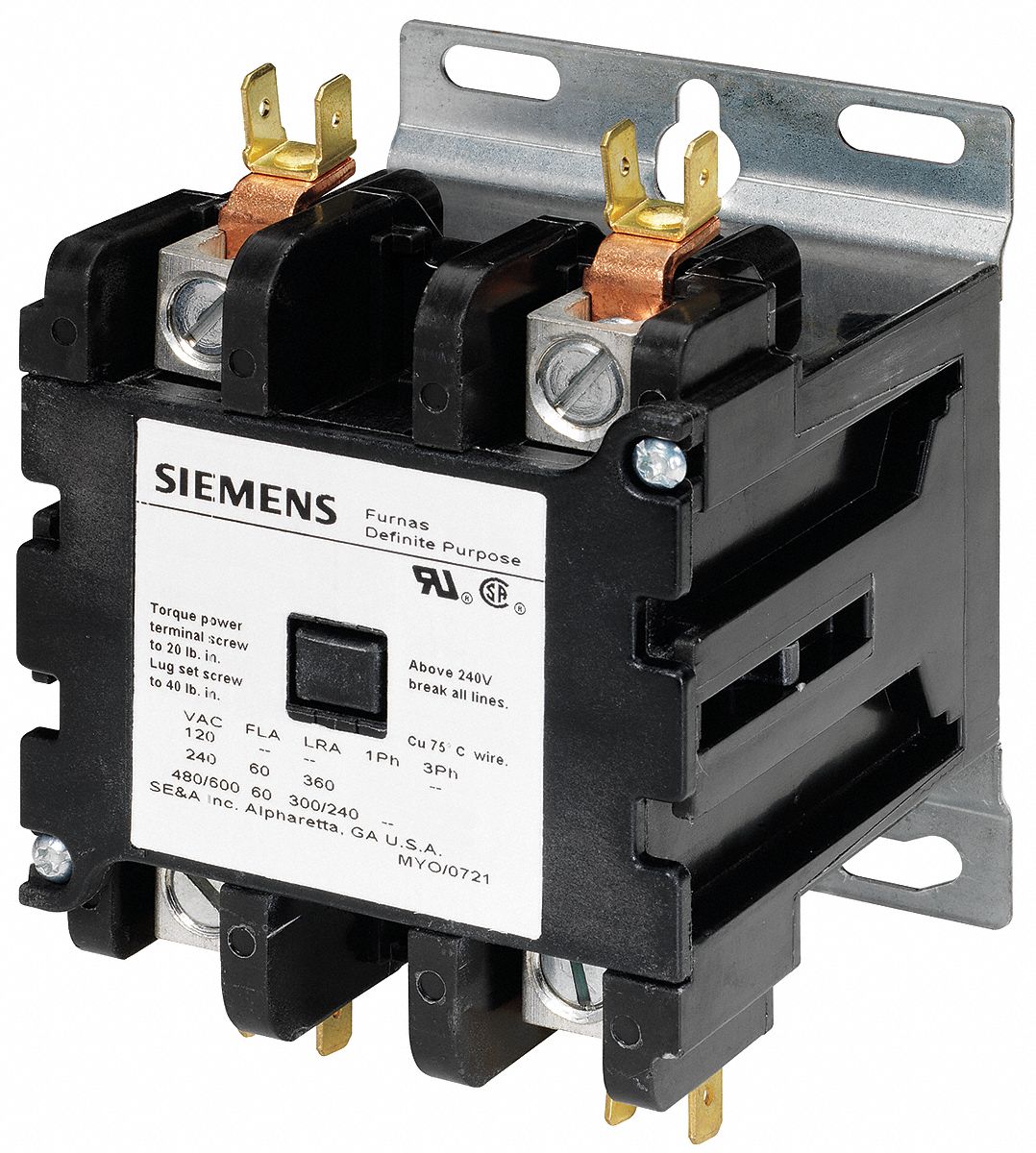 Contactor, DP, 25A, 2P, 277VAC, Open