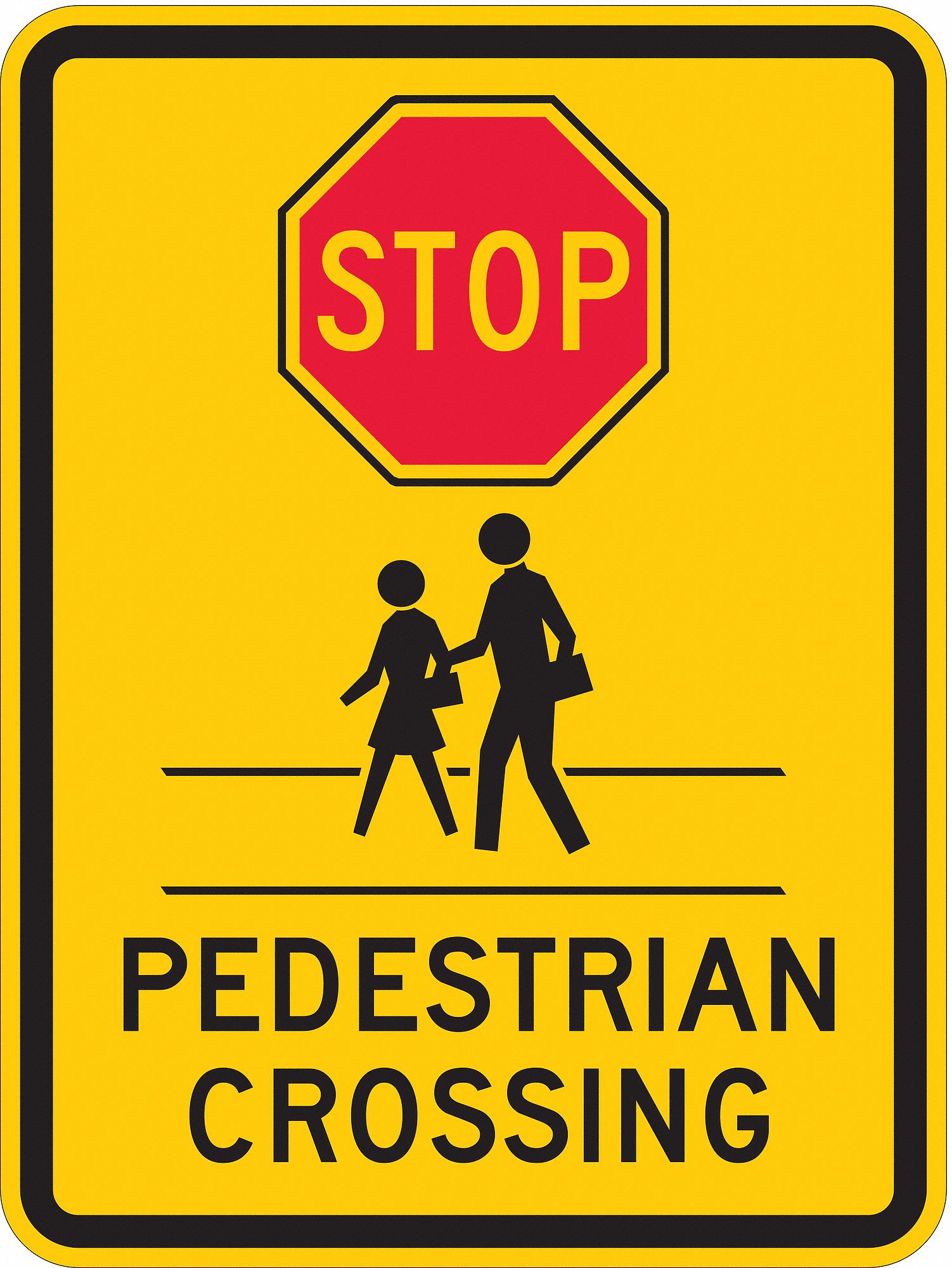 Traffic Sign, 24 x 18In, R and BK/YEL
