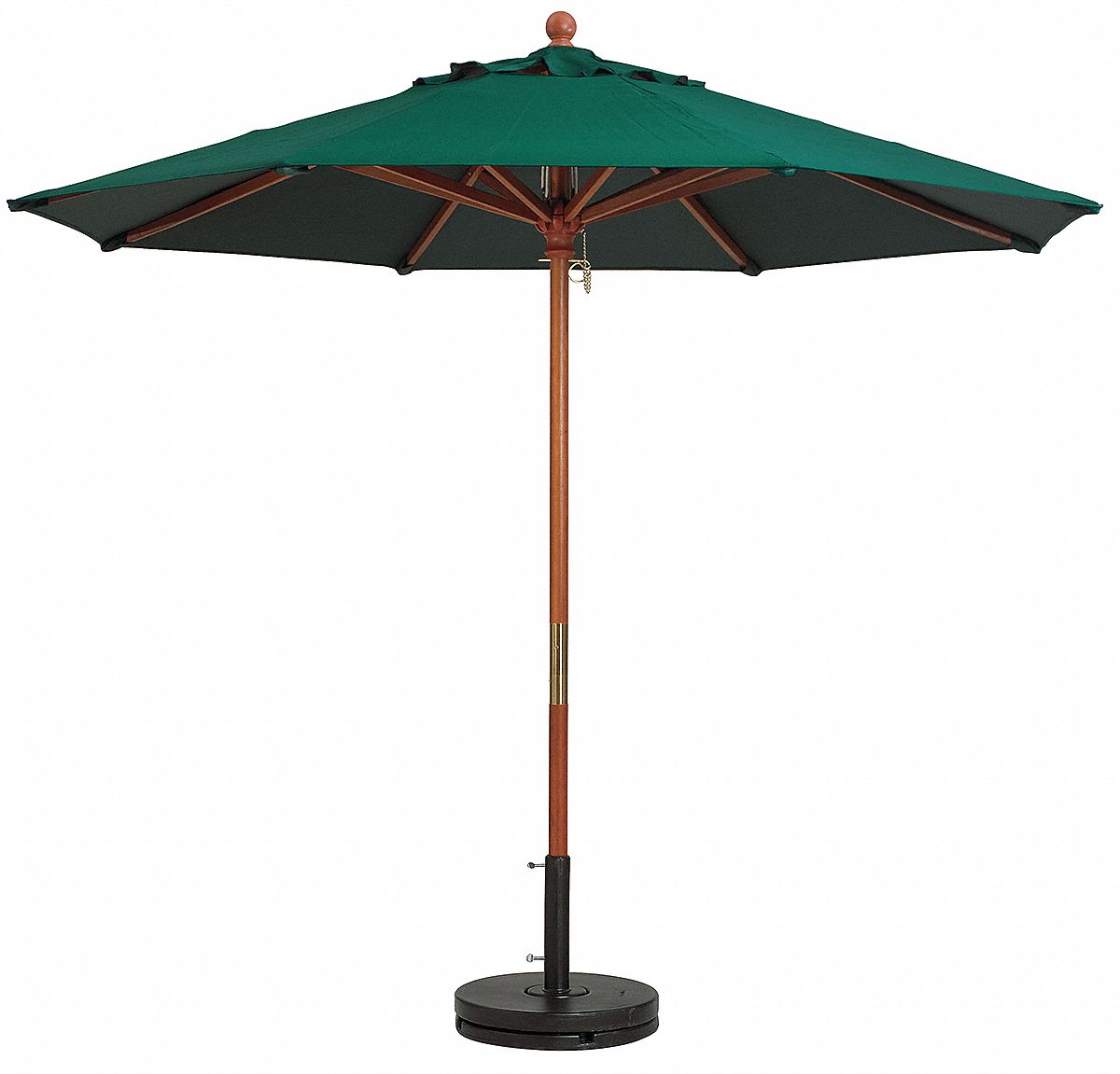7ft Wooden Market Umbrella, Forest Green