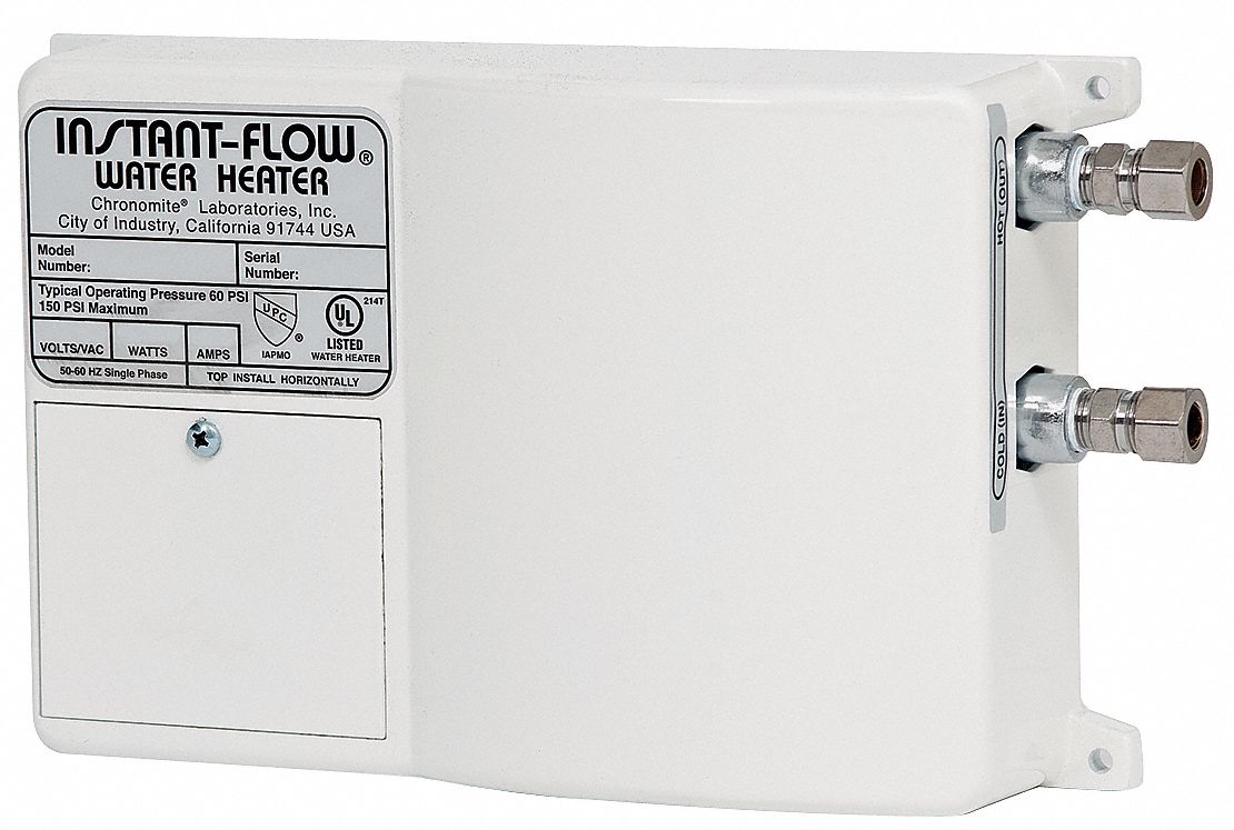 Water Heater, Tankless, 120 V, 1800 Watt