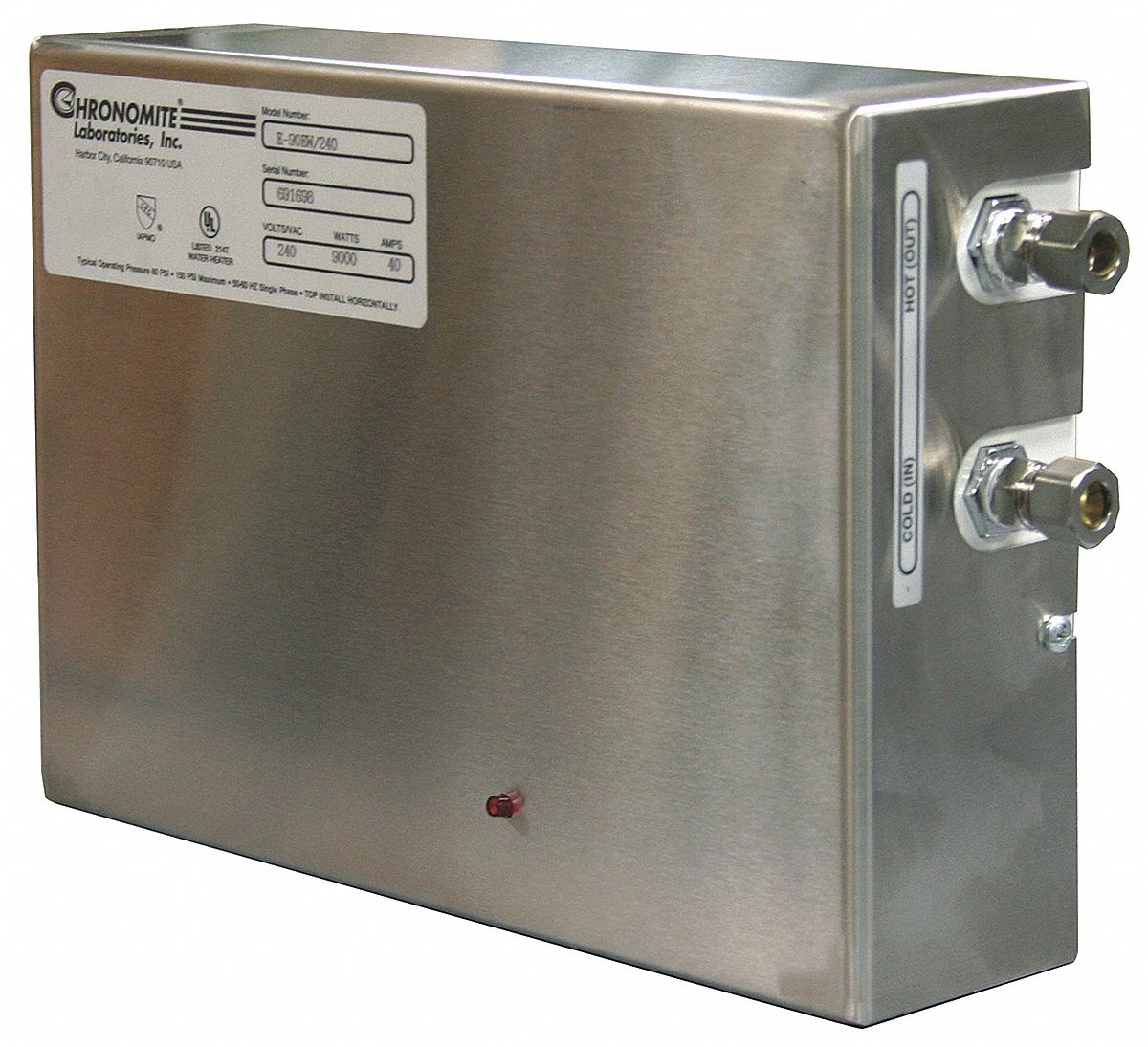 Eye-Wash Water Heater, Tnkls, 208V, 8320W