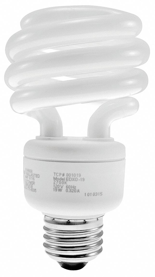 Screw-In CFL, 19W, T3, Medium