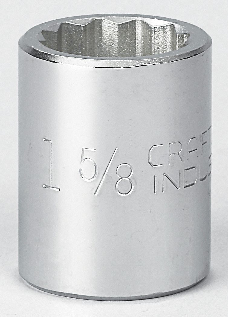 Socket, 3/4 Dr, 12 Pt, 1-5/8 In, Chrome