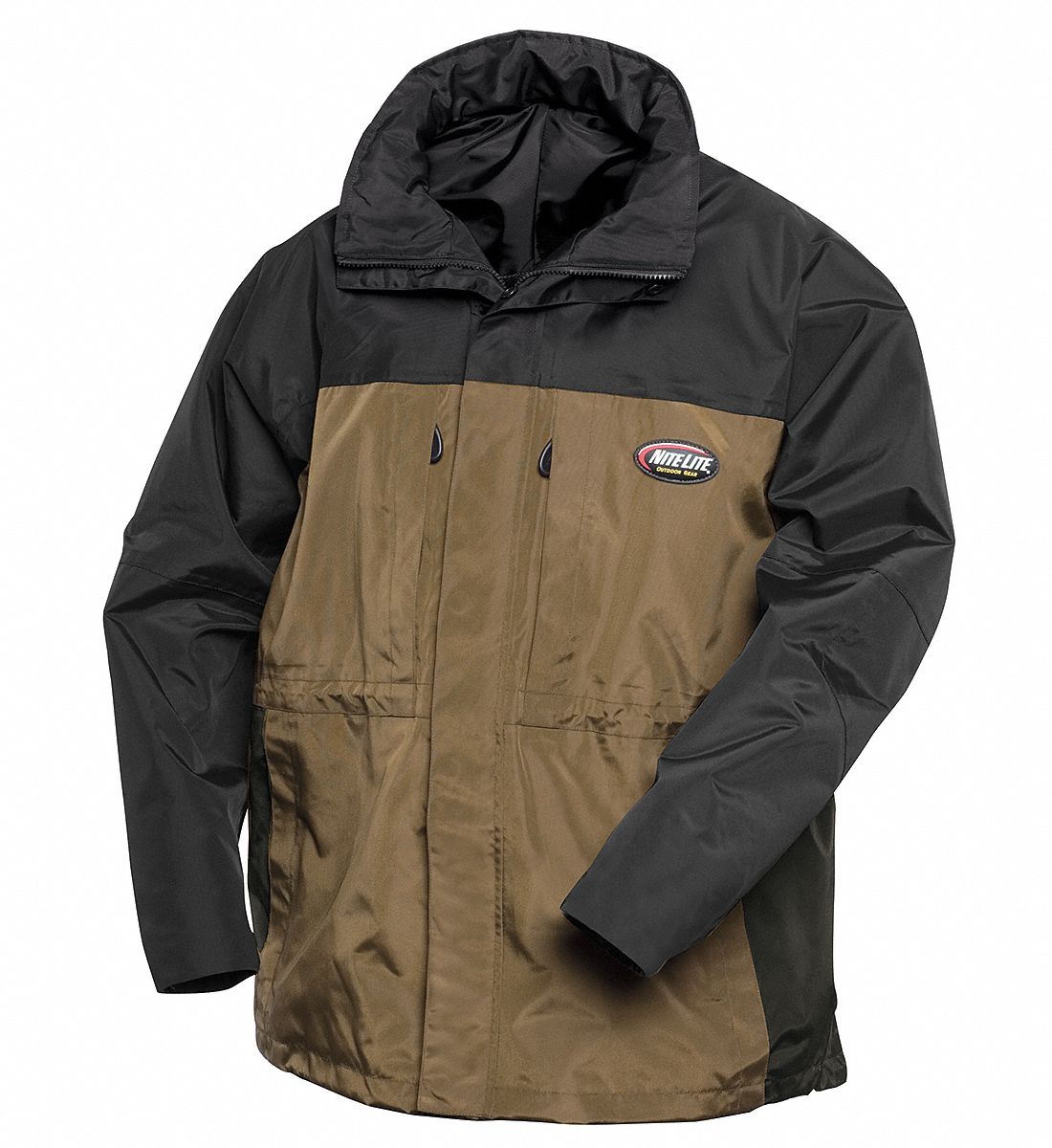 Hooded Jacket, XL, Brown, Zipper