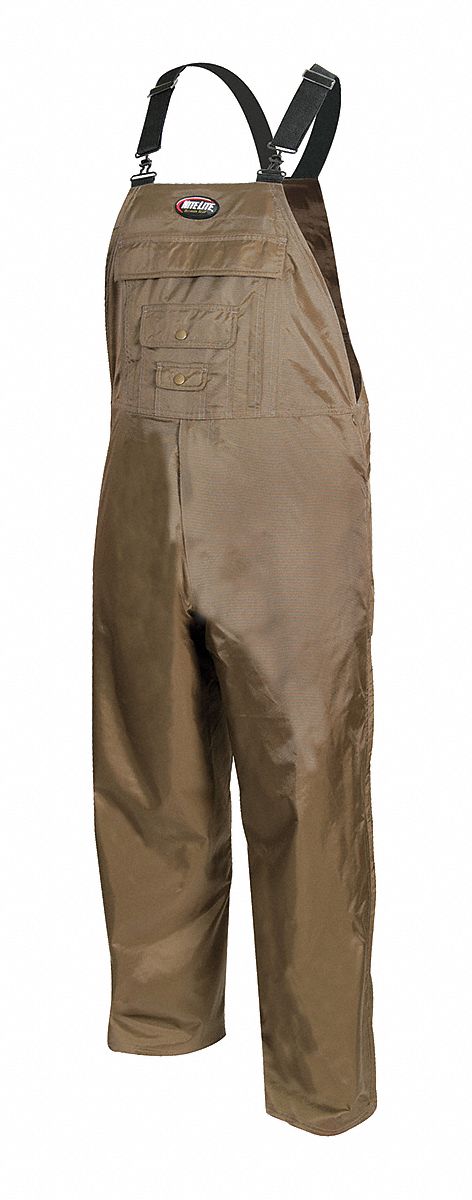Work Bib Overalls, Brown, Size 36 to 38x30