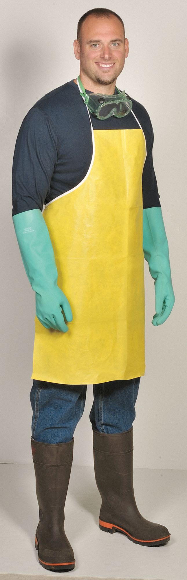 Chemical Resistant Apron, Yellow, PK 10