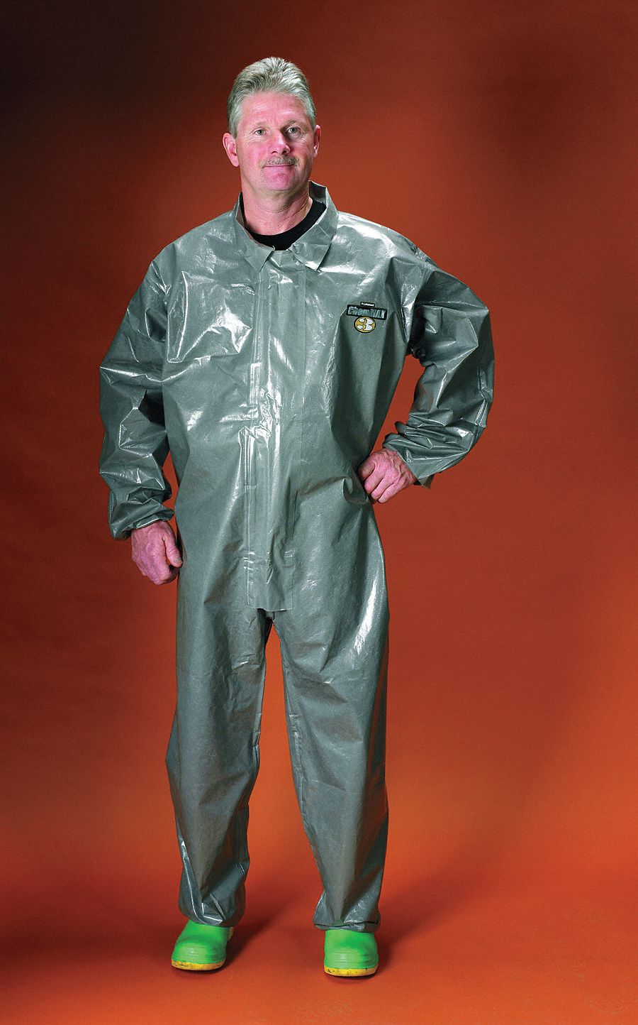 Collared ChemMax(R) 3, Gray, Elastic, L