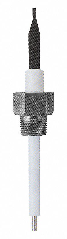 Liquid Level Probe, 12In, 3/4NPT, PTFE, 10Ft