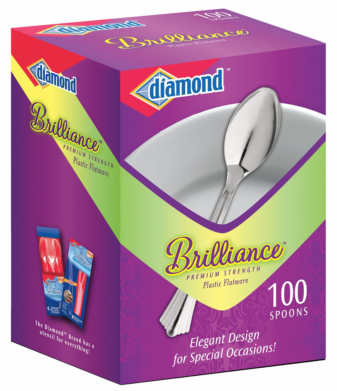 Plastic Spoon, Silver, PK 1000