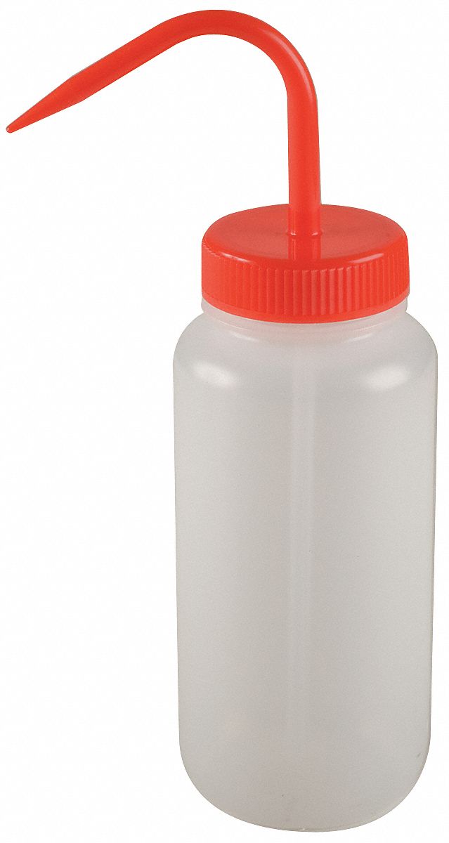 Wash Bottle, LDPE, Red, 16 oz.