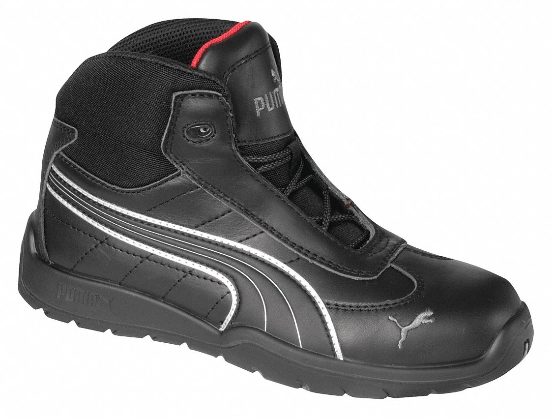 Athletic Work Boots, Stl, Mn, 12, Blk, 1PR