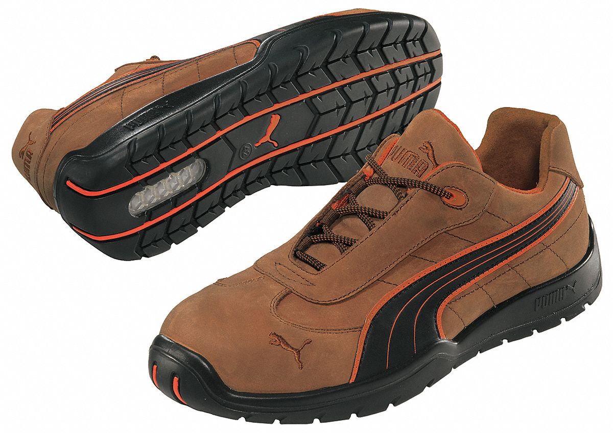 Athletic Work Shoes, Stl, Mn, 11, Brn, 1PR