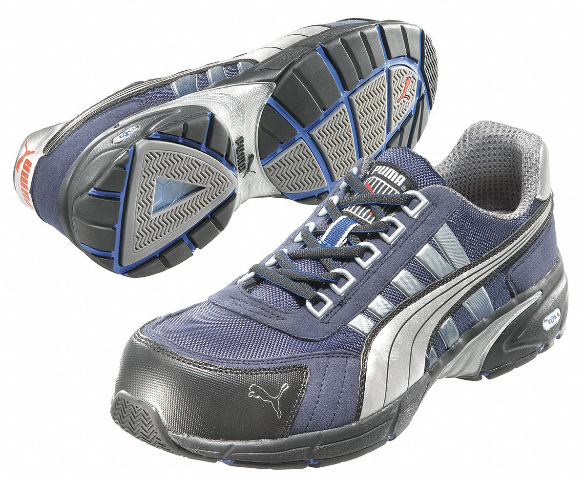 Athletic Work Shoes, Comp, Mn, 8, Blue, 1PR