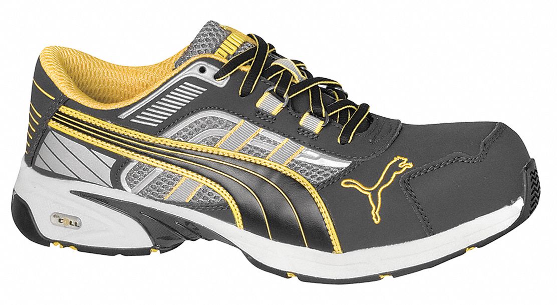 Athletic Work Shoes, Comp, Mn, 11, Gry, 1PR
