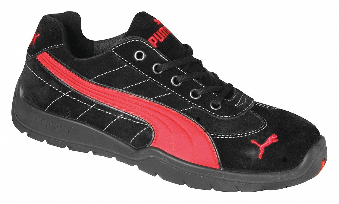 Athletic Work Shoes, Stl, Mn, 8, Blk, 1PR