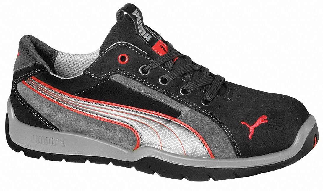 Athletic Work Shoes, Stl, Mn, 8, Gry, 1PR
