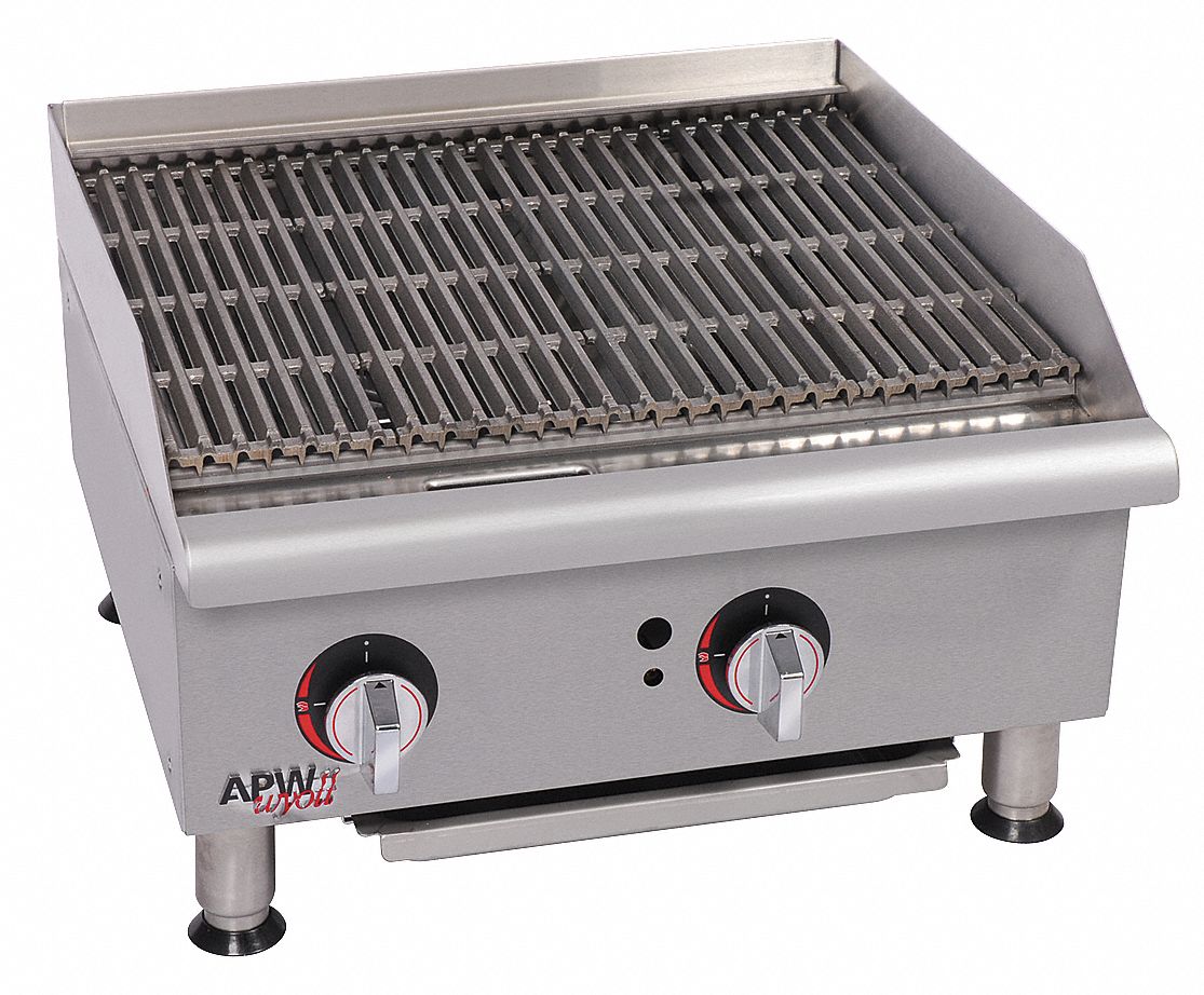 Gas CharRock Charbroiler, 2 Burner, L 36