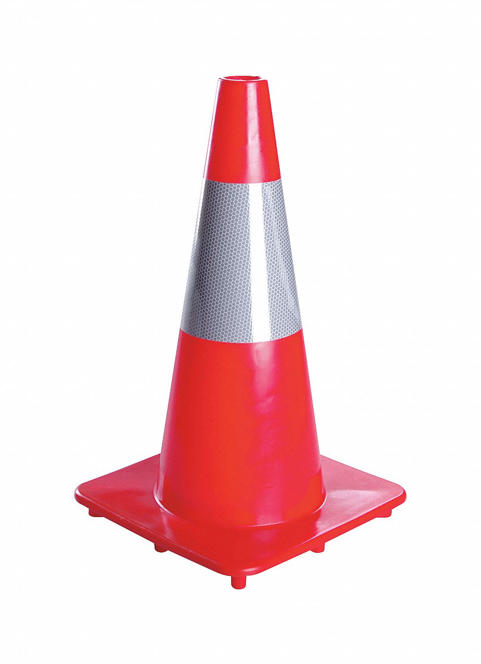 Traffic Cone, 28In, Fluorescent Red/Orange