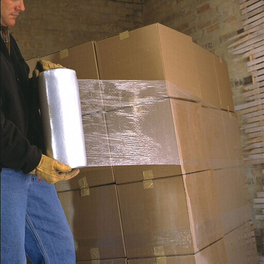 Stretch Wrap Film, Clear, 1500 ft.L, 12In W