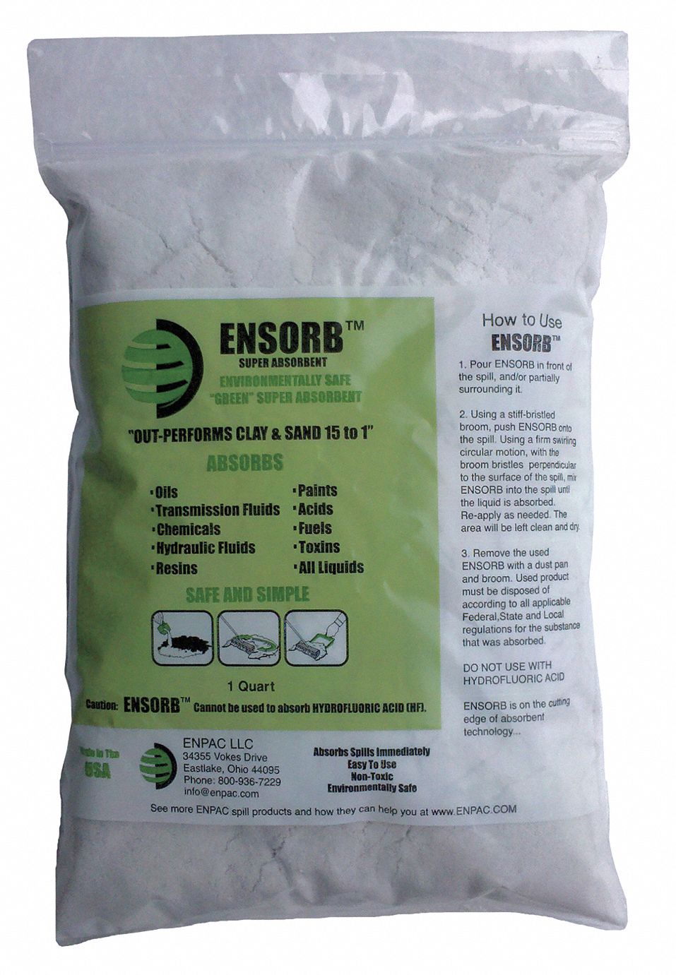 Loose Absorbent, 1 qt., Bag, PK 12