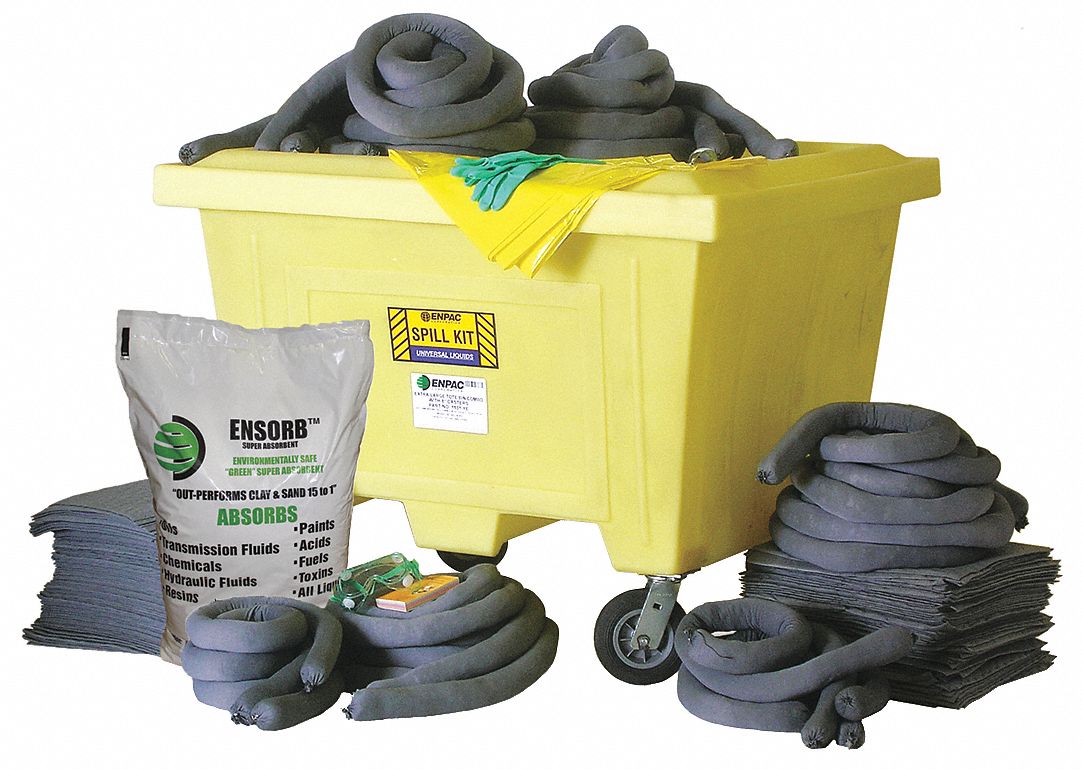 Spill Kit, Wheeled Chst, 150 gal., Oil Only