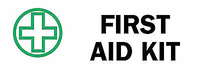 First Aid Sign, 3-1/2 x 10In, ENG, SURF