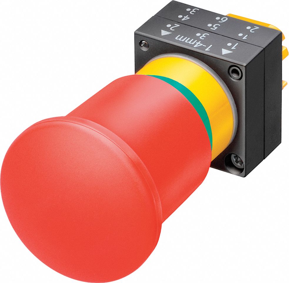 Pushbtn, NonIll, PushPull, Mush., 22mm, PL, Rd