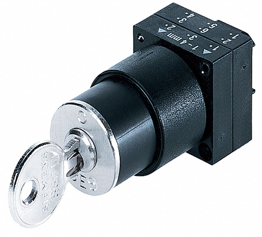 Sel Sw, NonIll, 2Pos, Right, 22mm, Blk, Key, PL