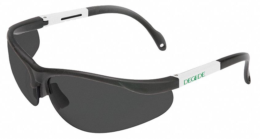 Safety Glasses, Gray, Scratch-Resistant