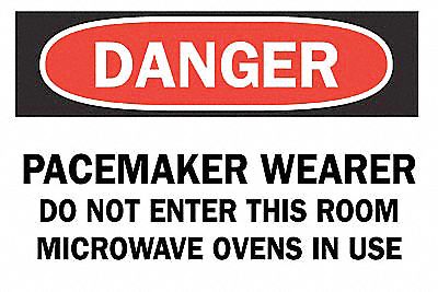Danger Radiation Sign, 7 x 10In, ENG, Text