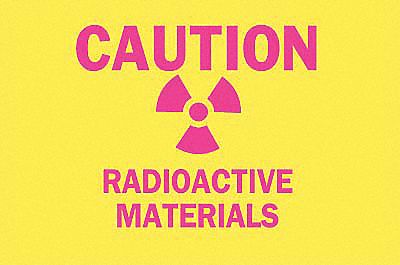 Caution Radiation Sign, 10 x 14In, ENG