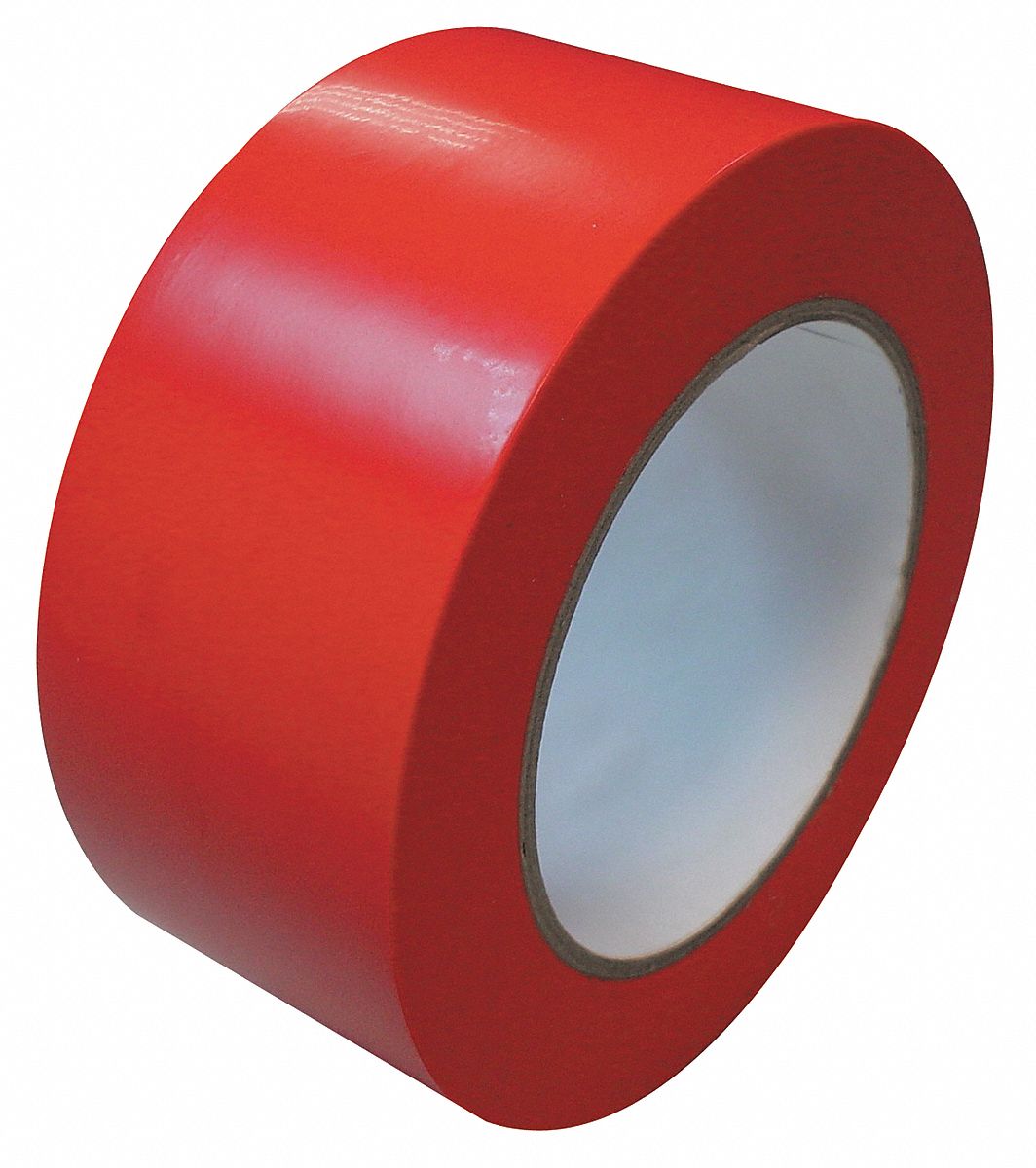 Marking Tape, Roll, 2In W, 108 ft.L, Red