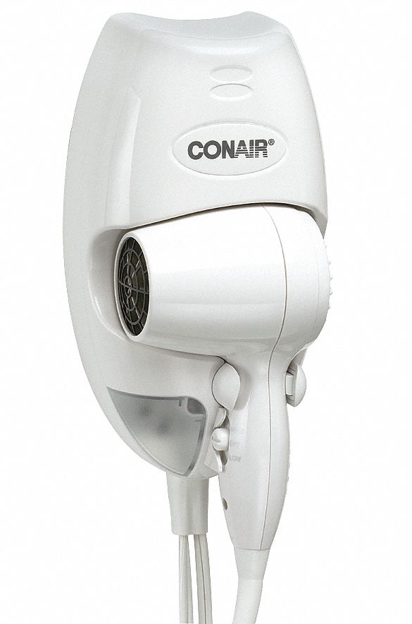 Hairdryer, Wallmount, White, 1600 Watts