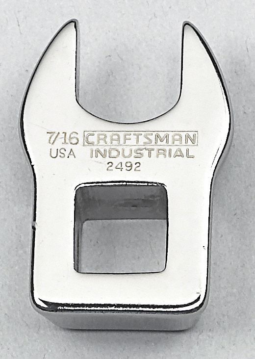 Crowfoot Wrench, 3/8 Dr, 7/16 In, Chrome