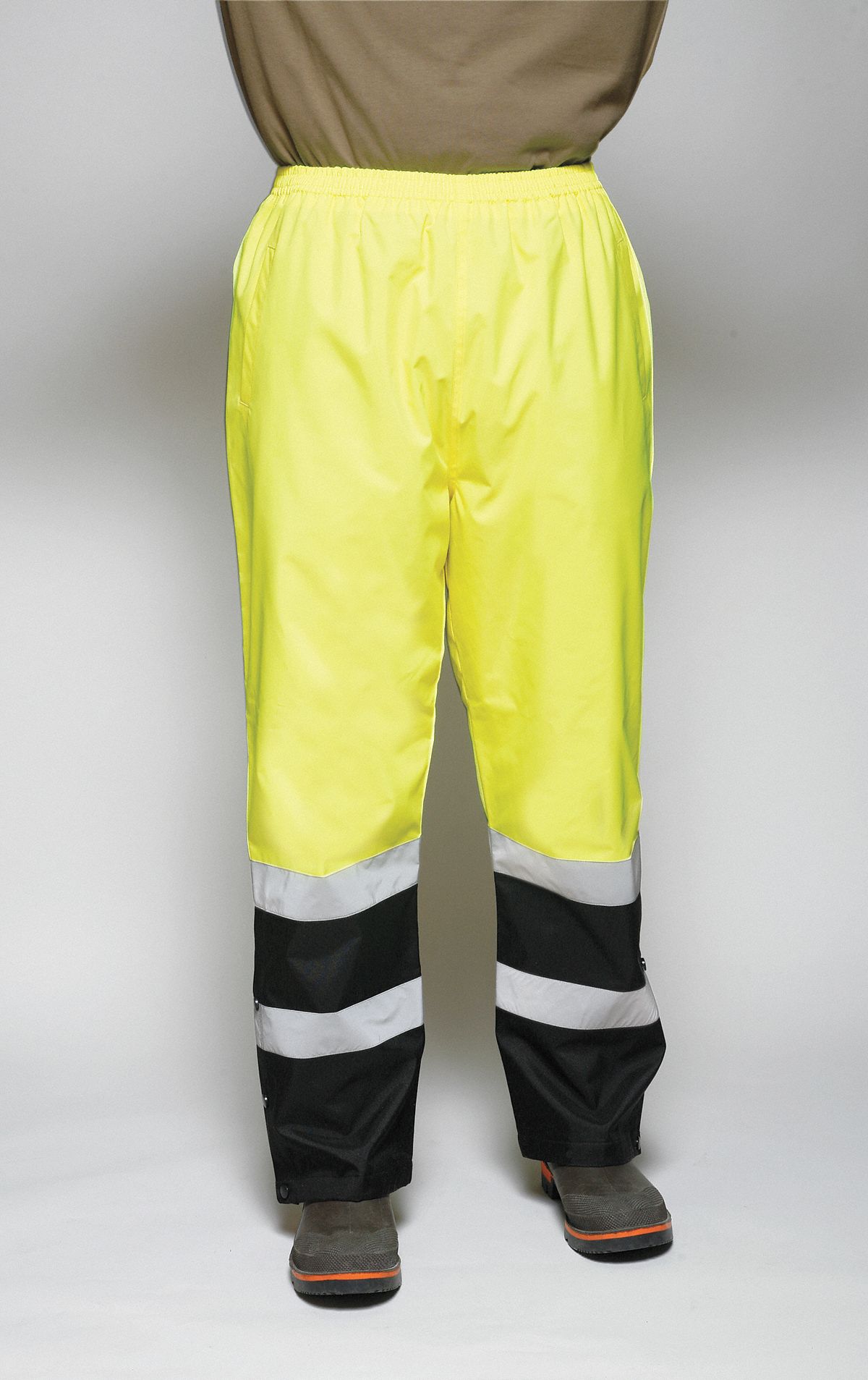 Hi-Vis Rain Pants, Black/Hi-Vis Ylw, 2XL