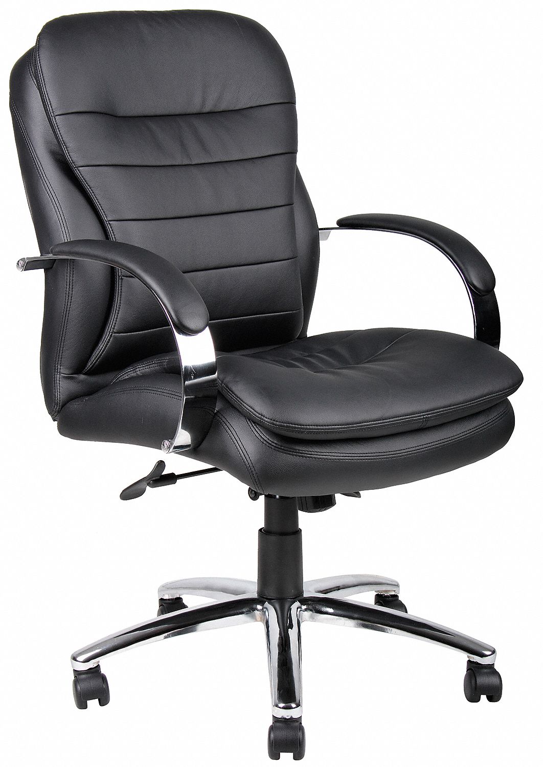 Executive Chair, 41 In, Leather, Black