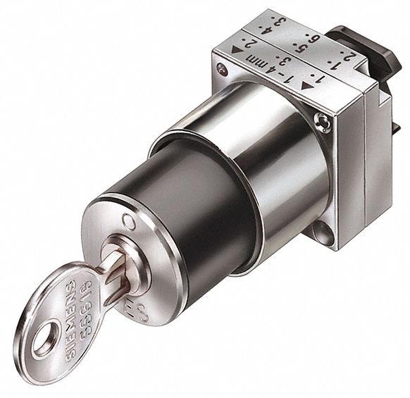 Sel Sw, NonIll, 2Pos, Rt, 22mm, Blk, Key, Mtl