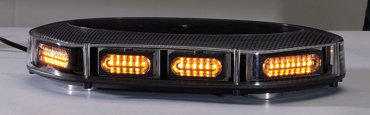 Lightbar, LED, Amber, Perm/Mag, 17-1/4 In