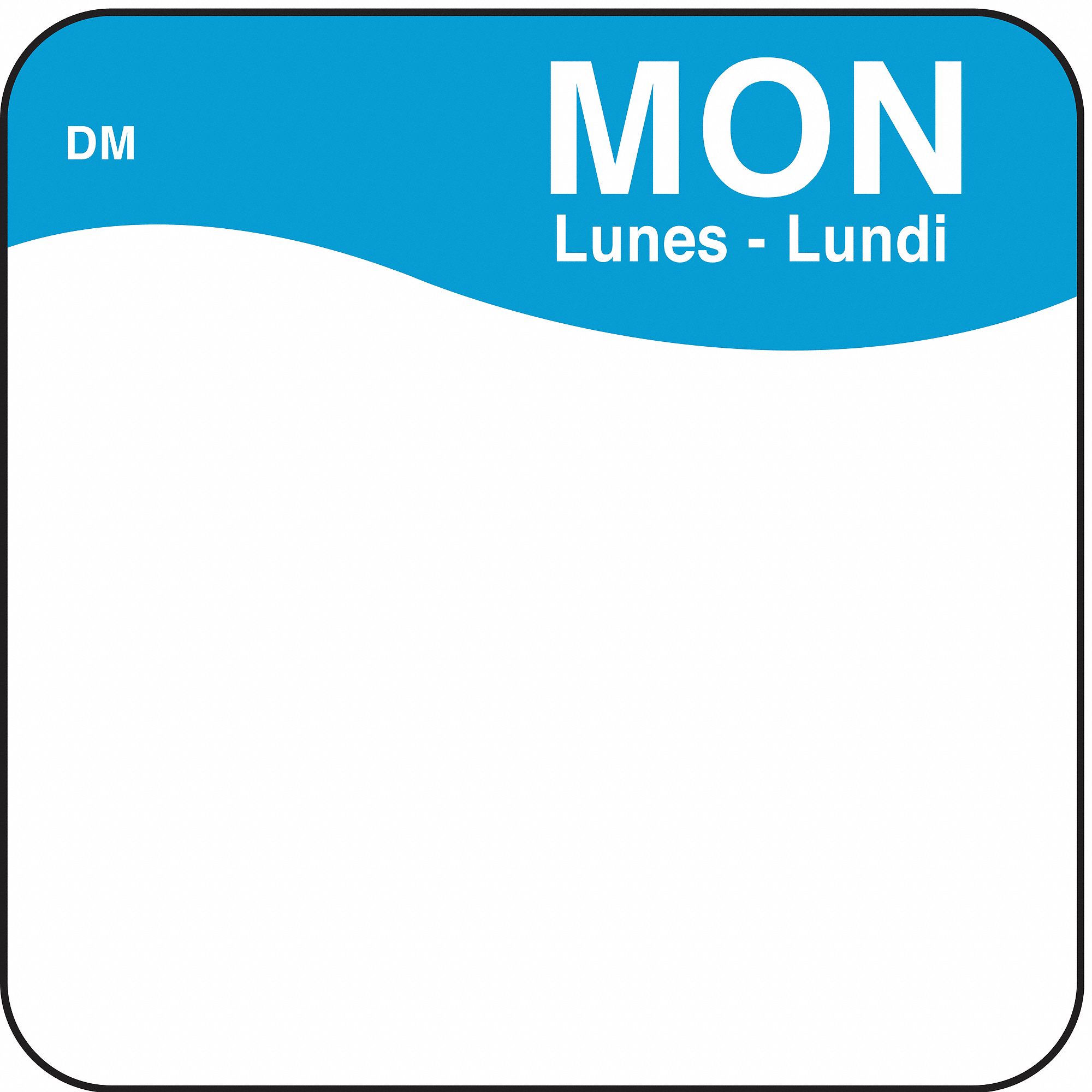 Day-of-The-Week Label, 2-1/2 In. W, PK 500