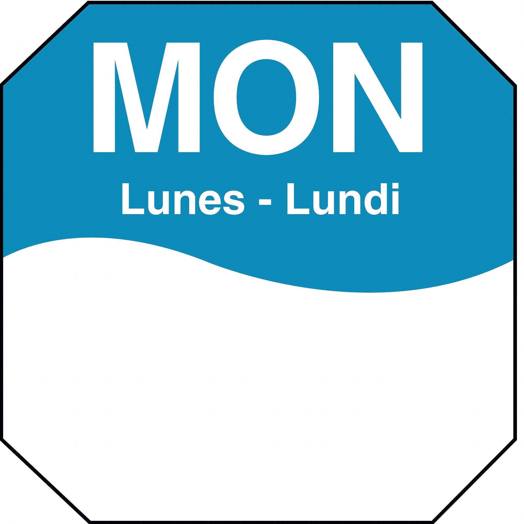 Day-of-The-Week Label, 3-2/7 In. W, PK1000